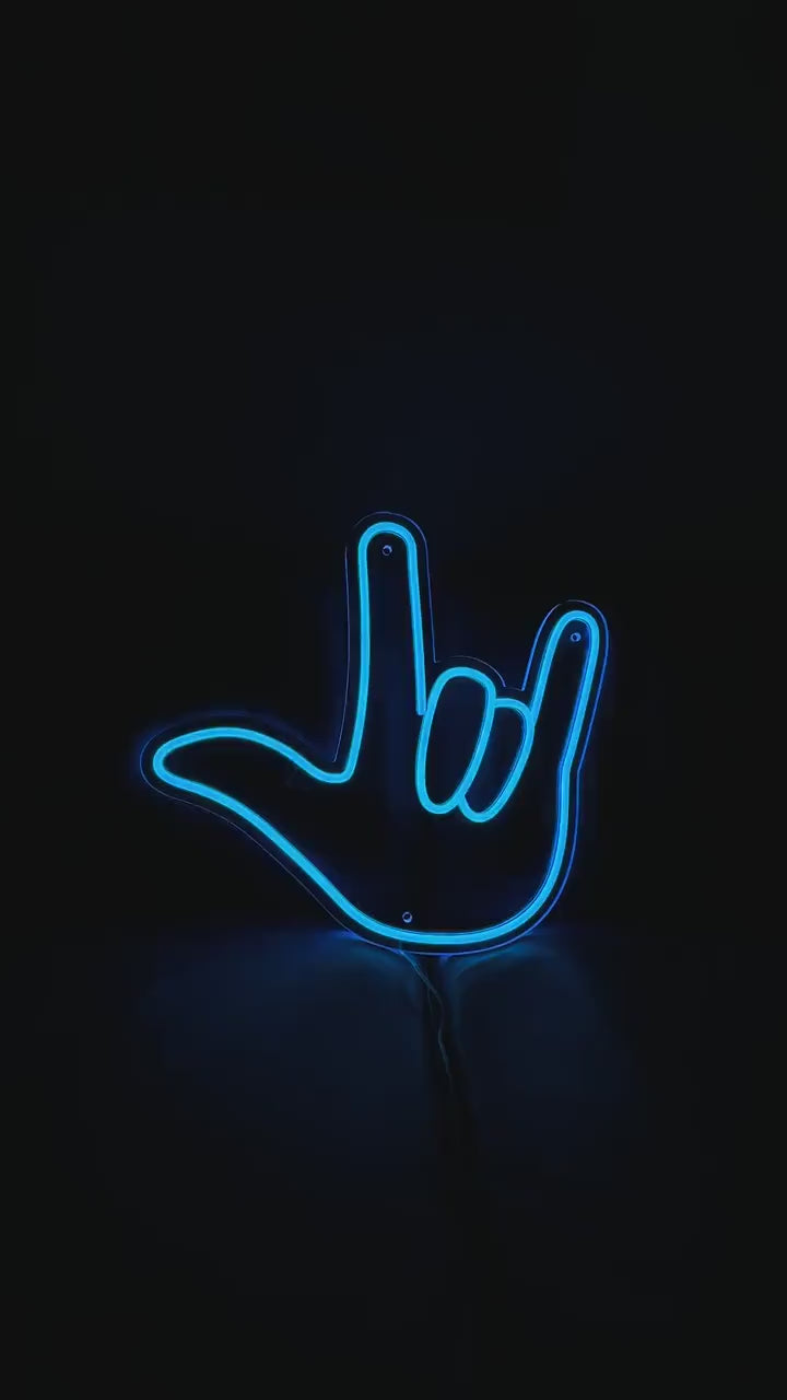 I Love You Fingers Neon Sign - Home Decor Neon Sign - International Sign Language Neon Sign