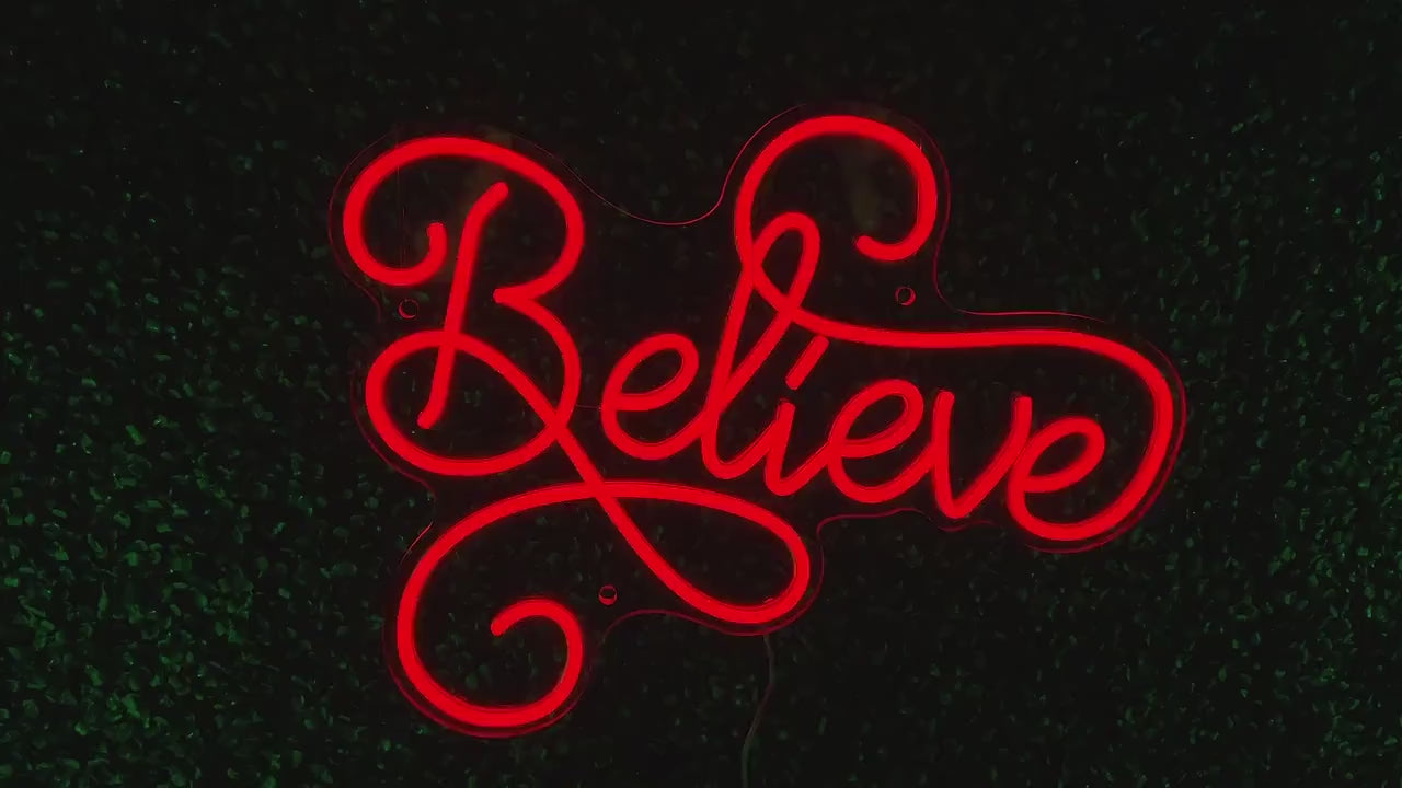 Believe Holiday Santa Neon Sign - Custom Neon Sign For The Holidays