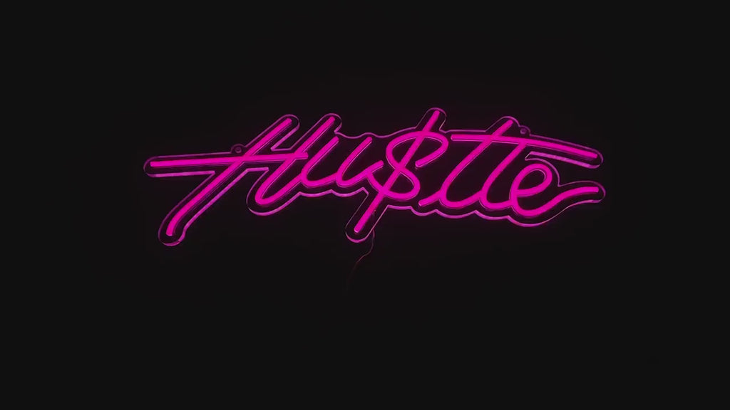 Hustle Neon Sign - Inspirational Neon Sign - Side Hustlers Custom Neon Sign