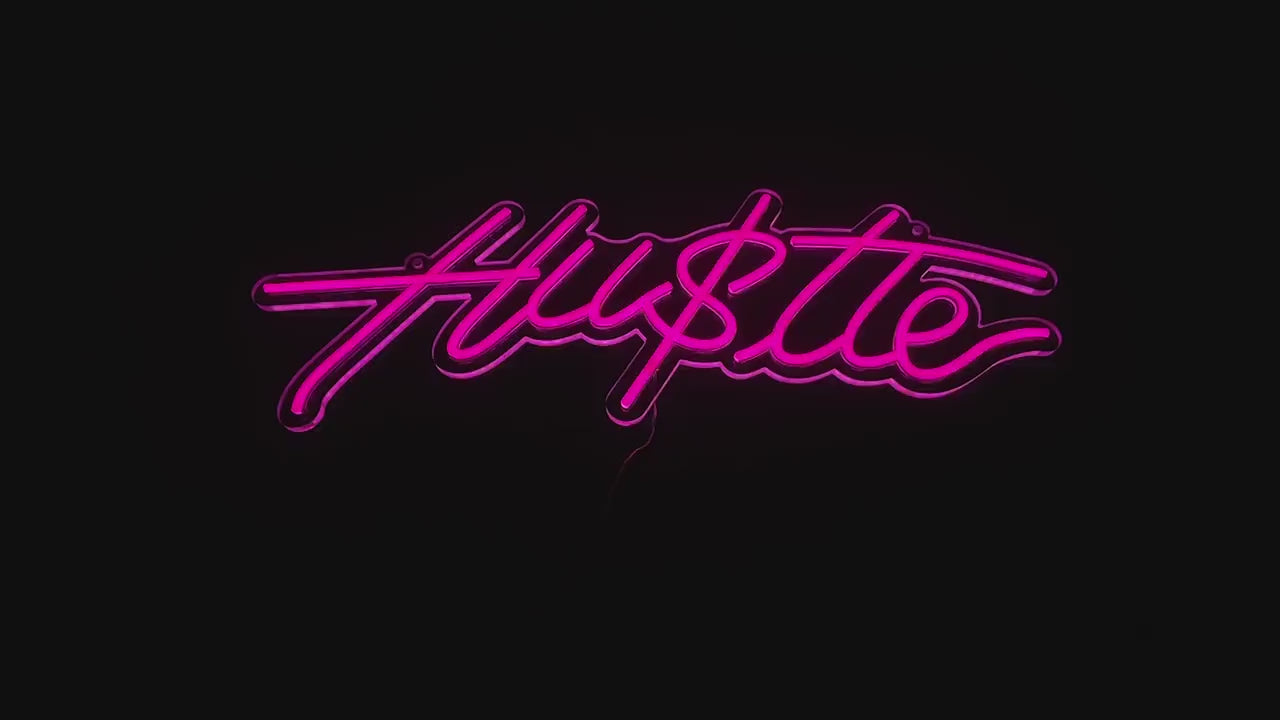 Hustle Neon Sign - Inspirational Neon Sign - Side Hustlers Custom Neon Sign