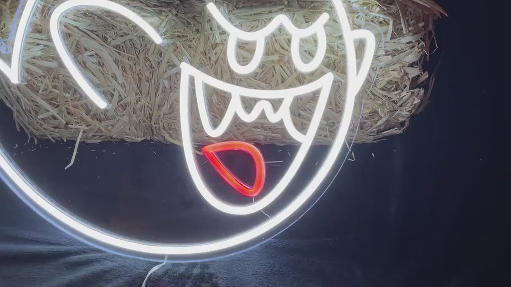 Boo Neon Sign for Arcade, Party, Mancave, Bar, Business, or Game Room