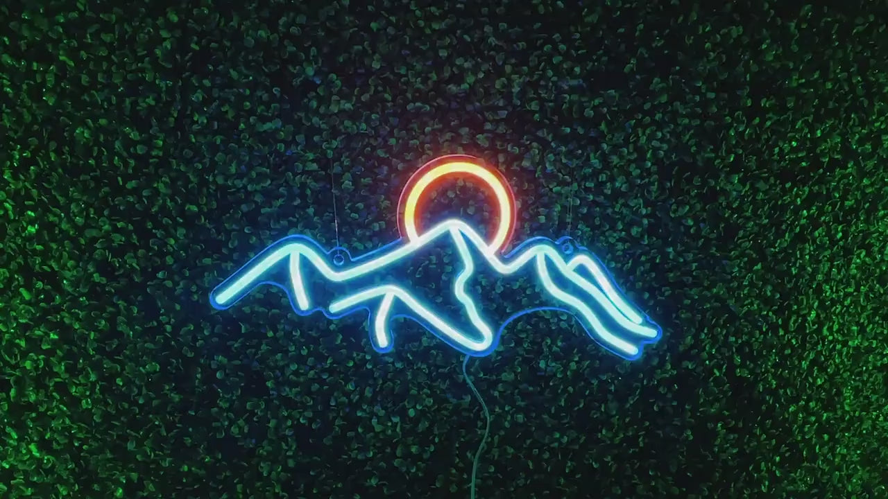 Mountains and Sun Kids Nightlight Neon Sign - Home Decor Neon Sign