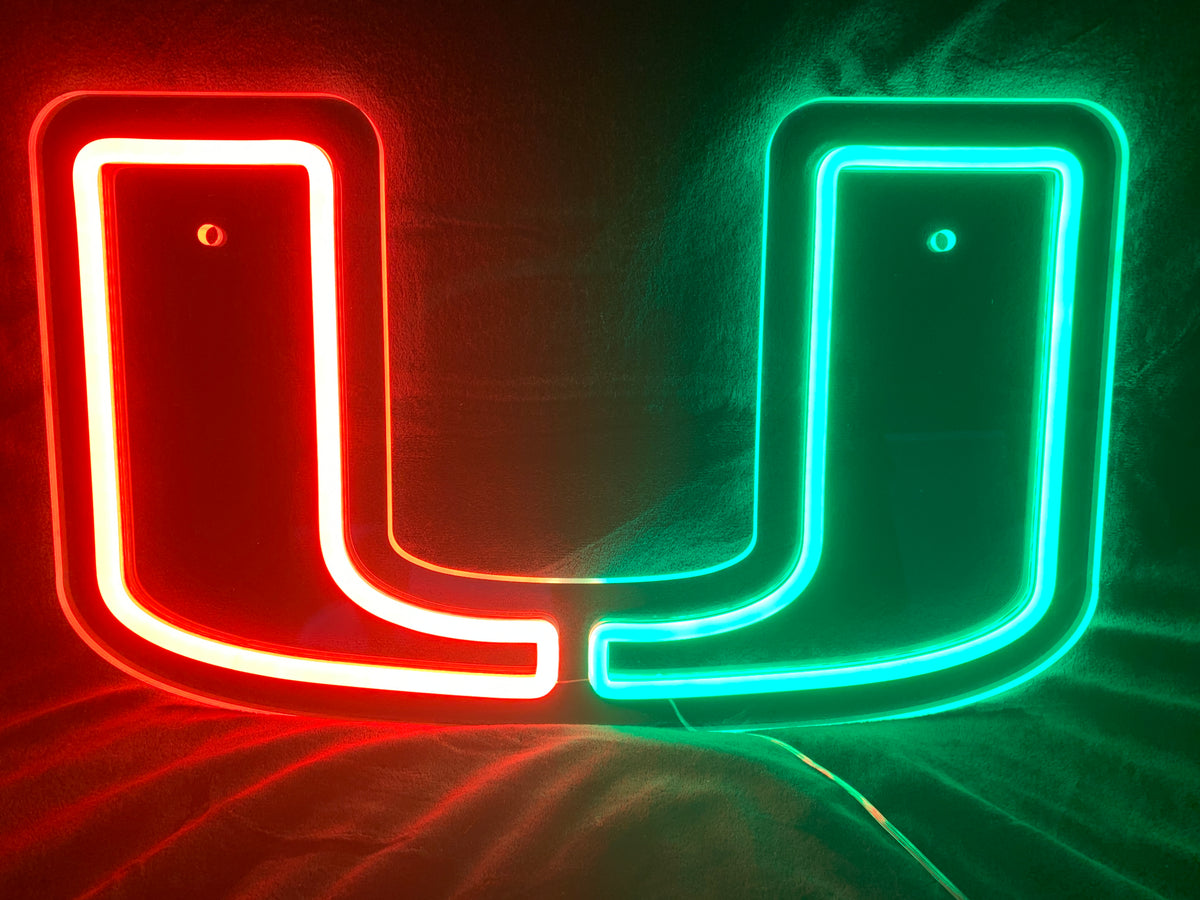 Miami Led Signs Miami Hurricanes Neon Sign | Sports Decor - NeonChili