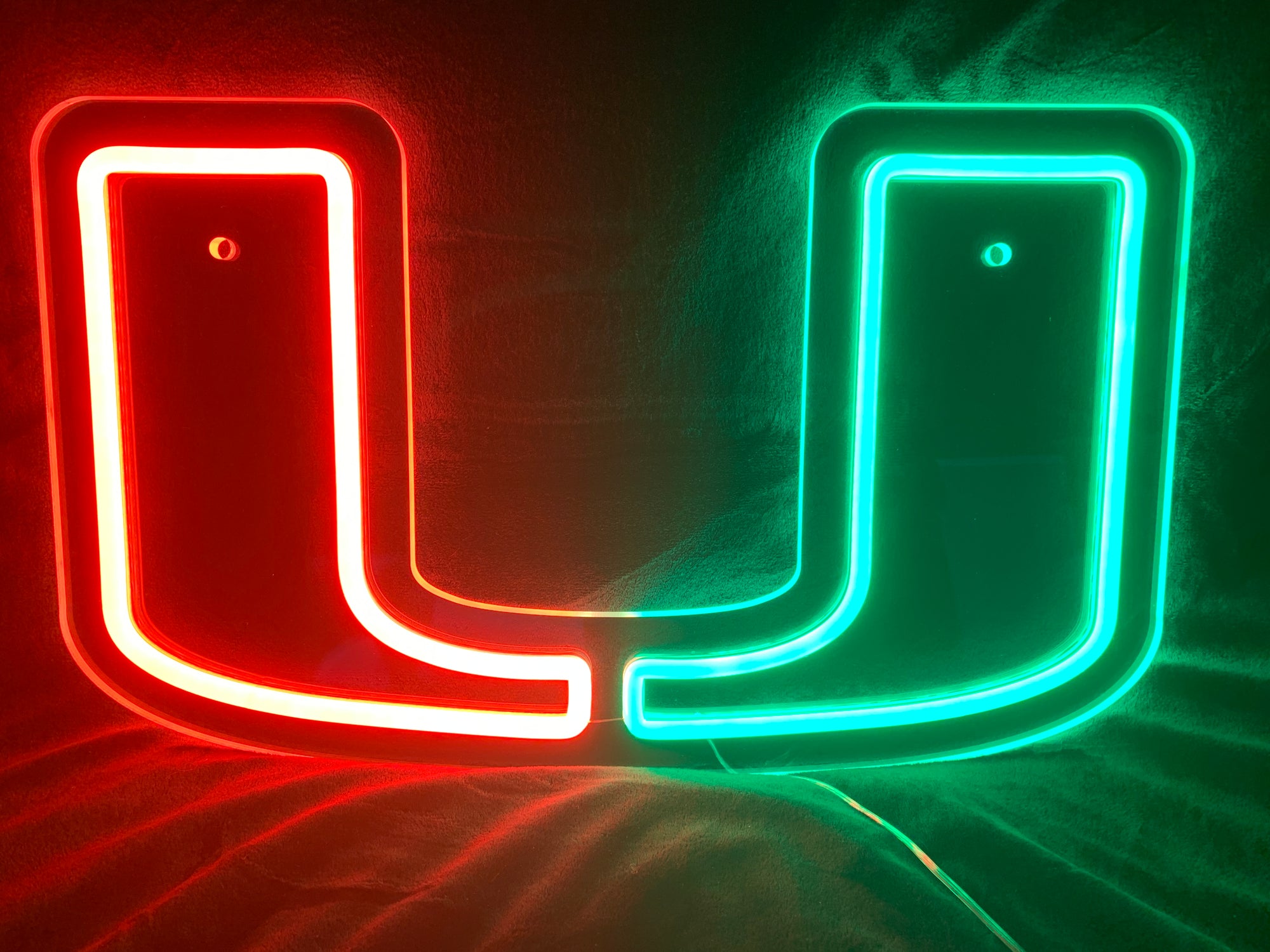 Miami Hurricanes Neon Sign - "Da U" LED Neon