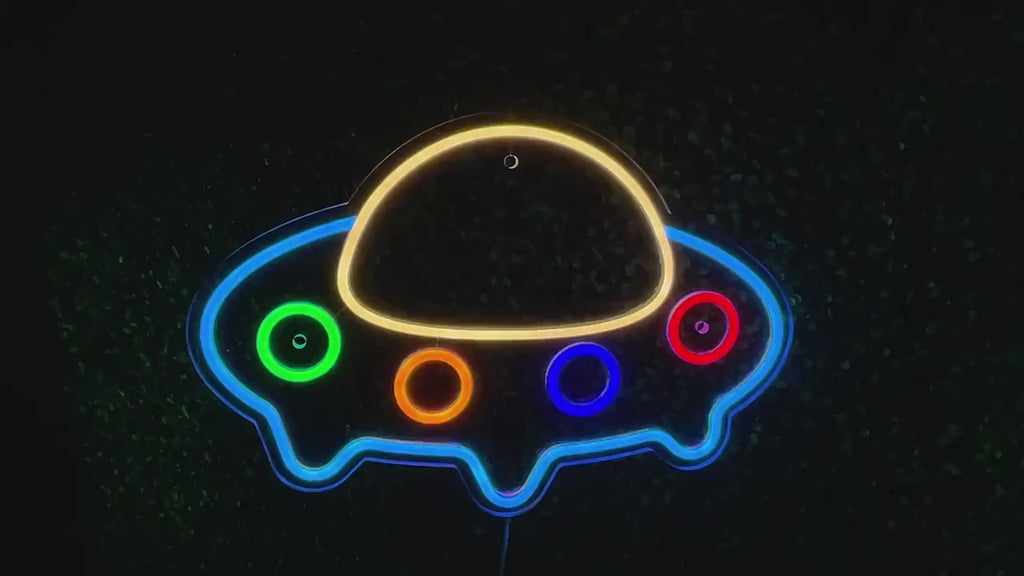 Spaceship Nightlight Neon Sign - Baby or Kids Nursery Nightlight - Home Decor Neon Sign
