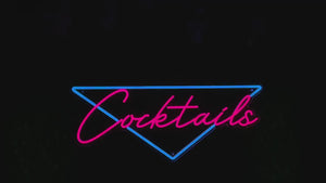 Retro Cocktails Bar Neon Sign - Your Arcade / Man-cave LED Sign / Bar Vice Colors Sign