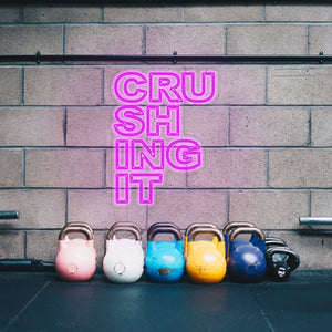 Crushing It Neon Sign - Custom LED neon sign perfect for home gym or entrepreneur