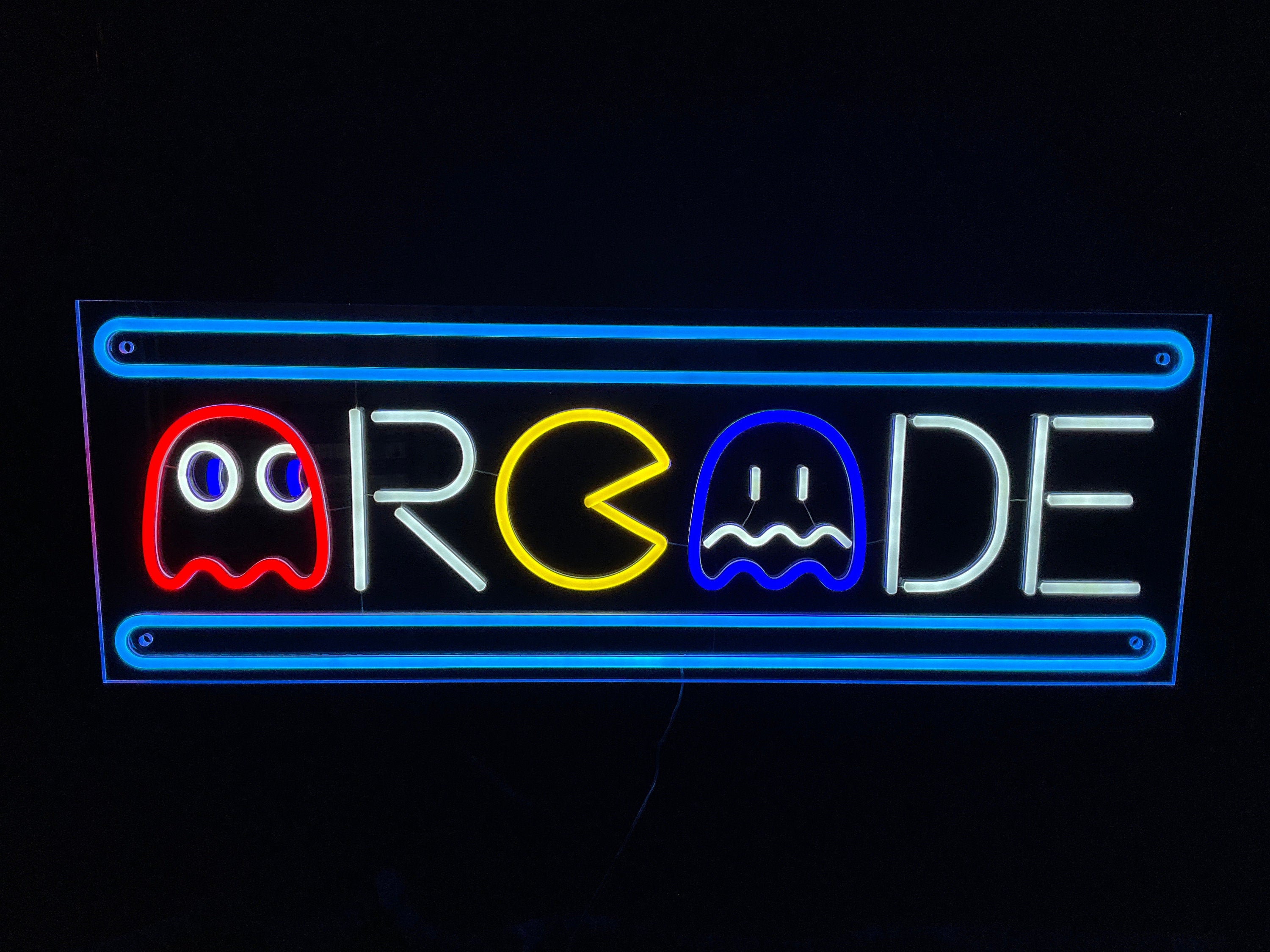Retro Arcade Neon Sign - Pacman And Ghost LED Sign - NeonChili