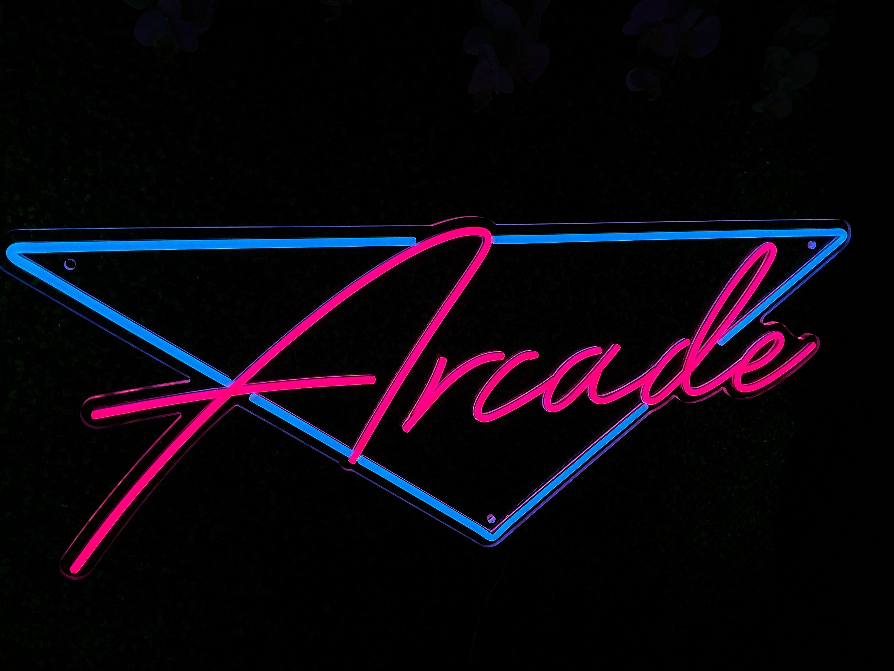 Retro 80s Triangle Arcade Neon Sign | Gaming Decor - NeonChili