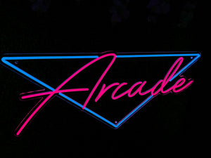 Retro Arcade Neon Sign - Your Arcade / Man-cave LED Sign / Vice Colors Sign