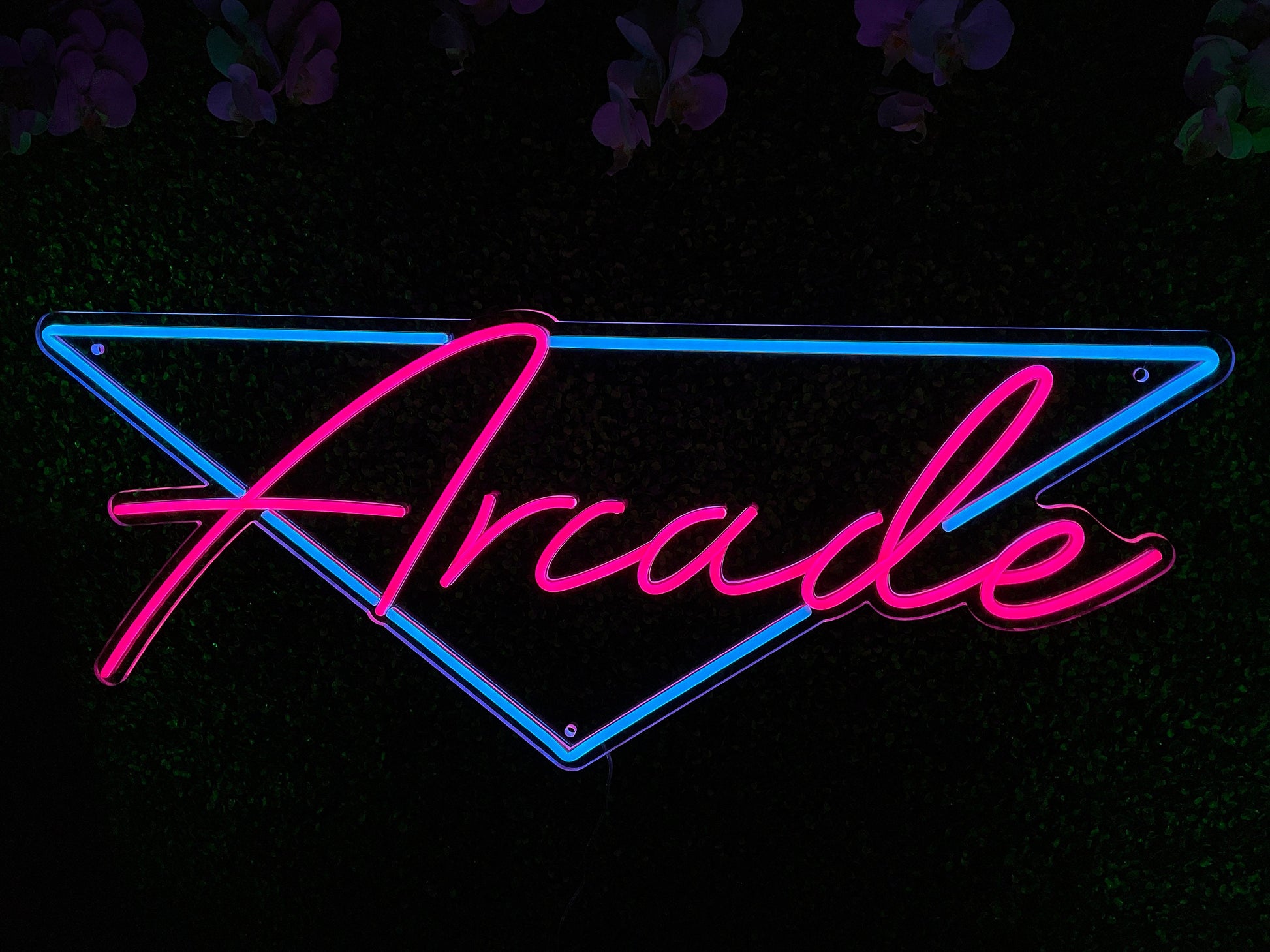 Retro Arcade Neon Sign - Your Arcade / Man-cave LED Sign / Vice Colors Sign