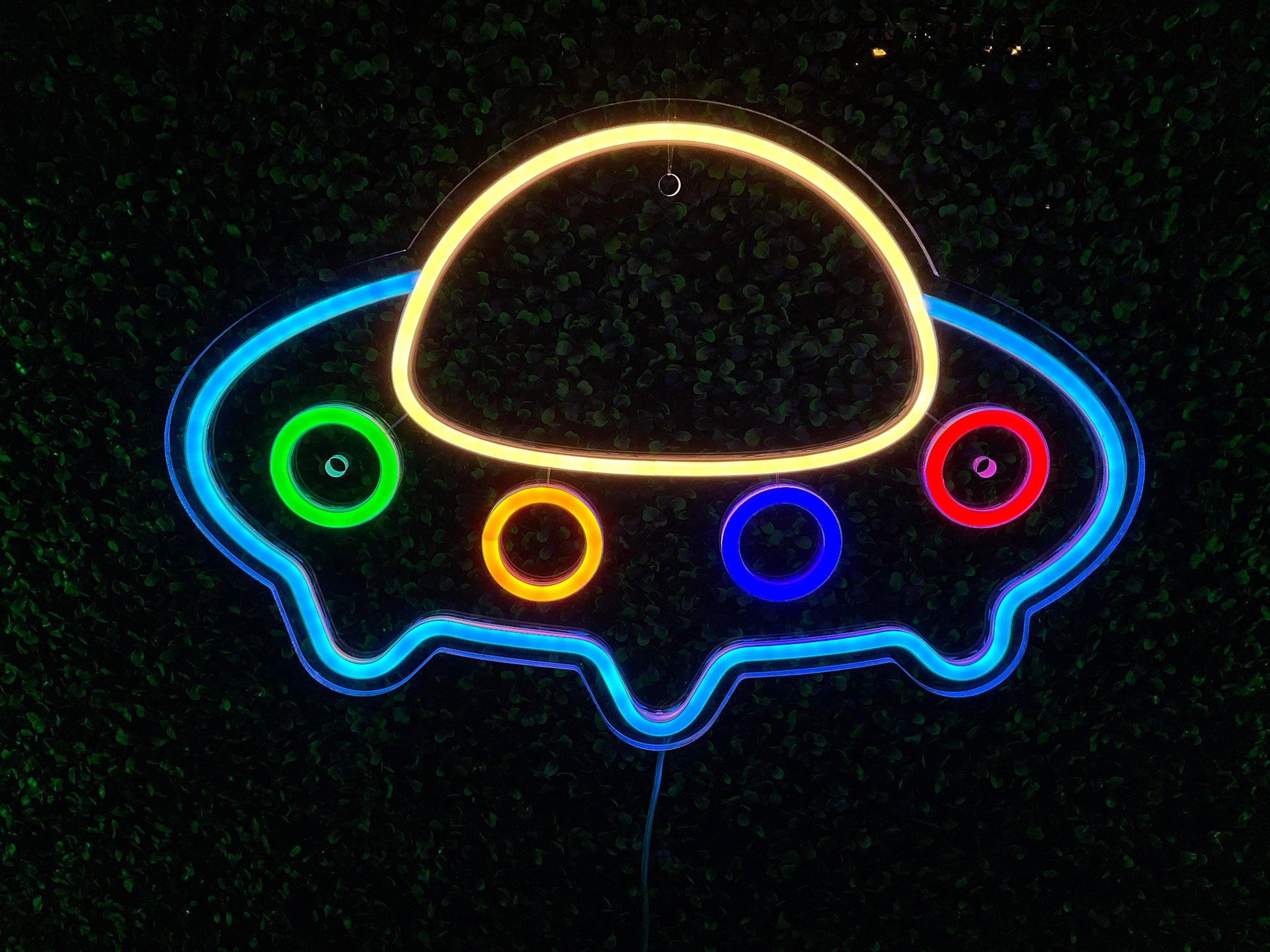 Spaceship Nightlight Neon Sign - Baby or Kids Nursery Nightlight - Home Decor Neon Sign