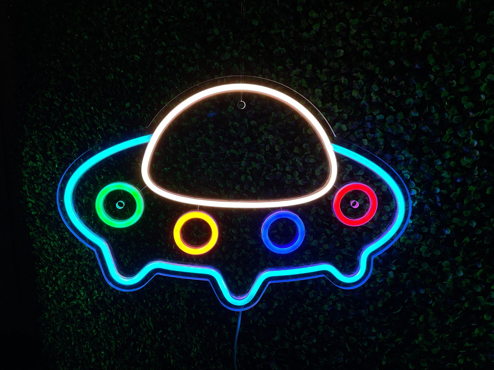 Spaceship Nightlight Neon Sign - Baby or Kids Nursery Nightlight - Home Decor Neon Sign