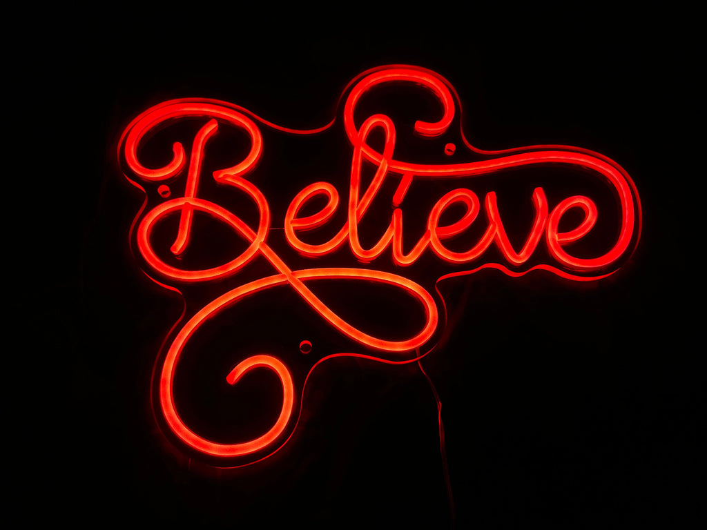 Believe Holiday Santa Neon Sign - Custom Neon Sign For The Holidays