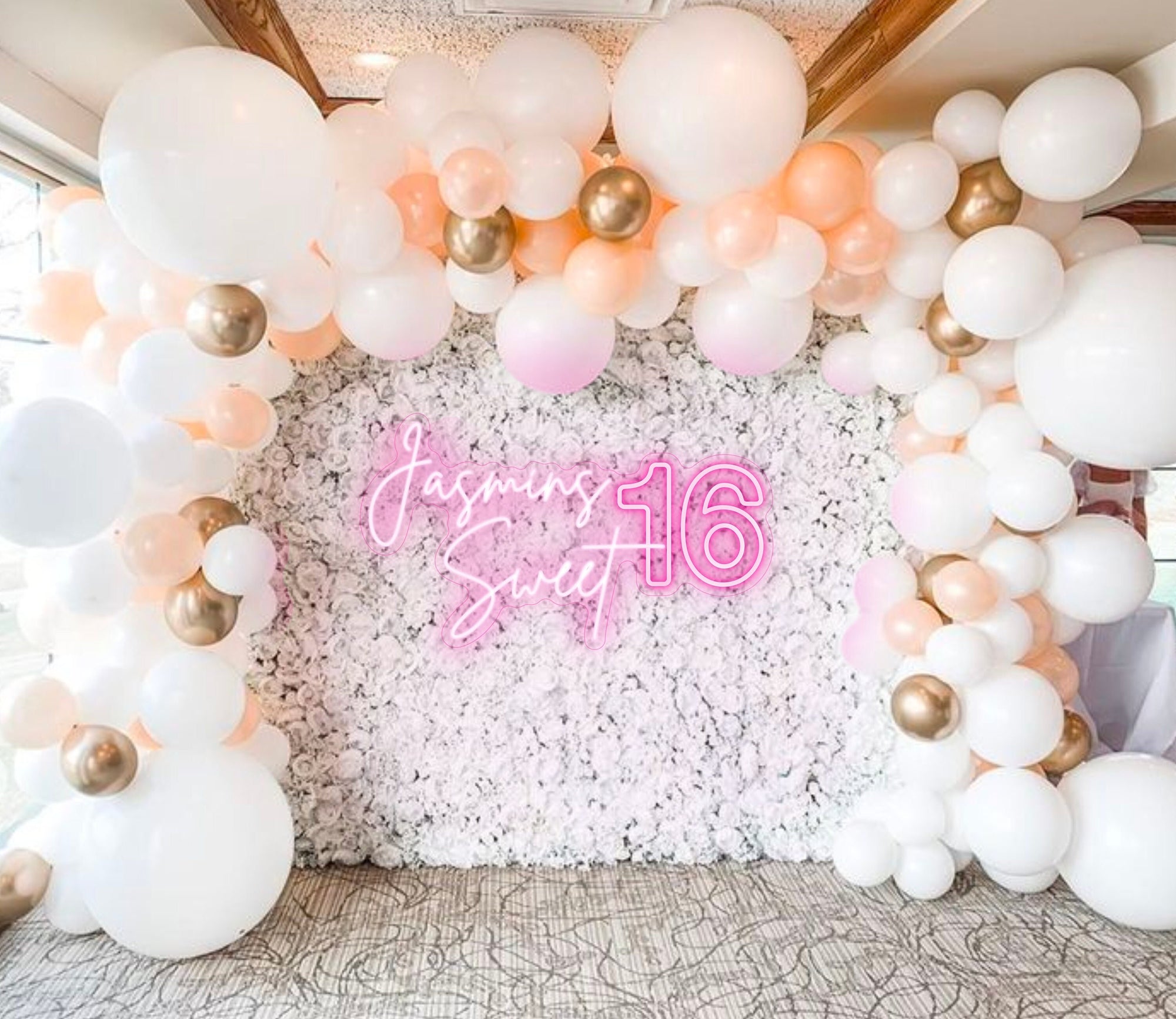 Sweet 16 Neon Sign, Customize Name Sign For Party, Personalized Name Signs, Event Photo Backdrop