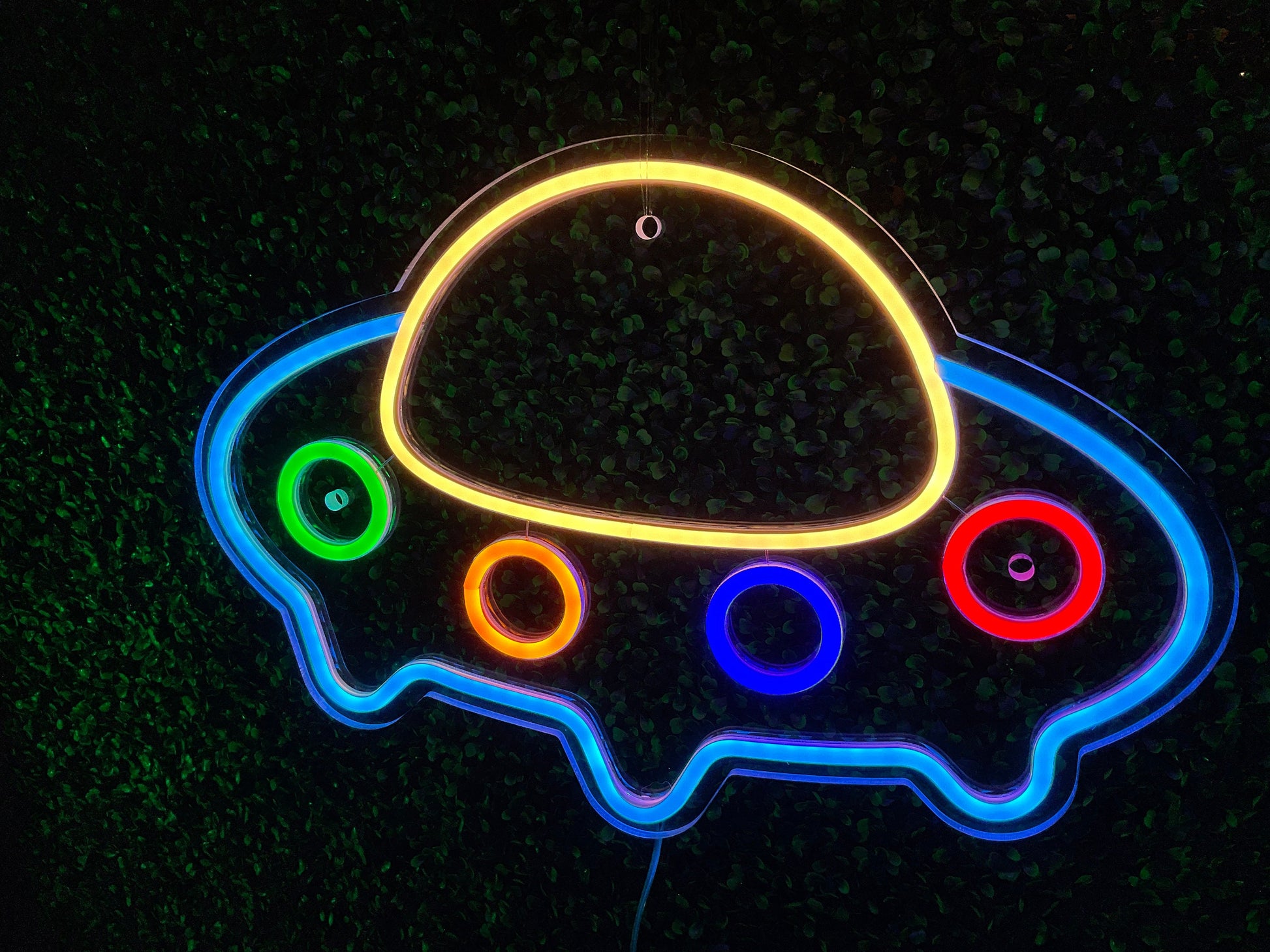 Spaceship Nightlight Neon Sign - Baby or Kids Nursery Nightlight - Home Decor Neon Sign