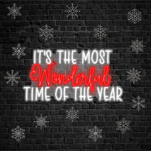 It's The Most Wonderful Time Of The Year Neon Sign For The Holidays, Custom Christmas Neon Sign