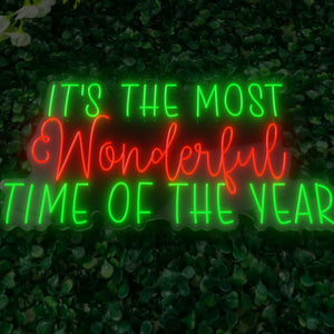 It's The Most Wonderful Time Of The Year Neon Sign For The Holidays, Custom Christmas Neon Sign