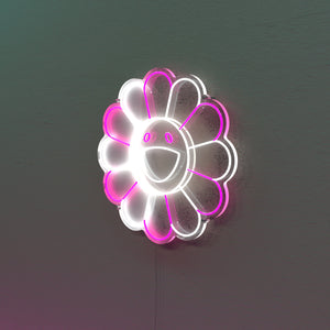 Happy Sunflower Neon Sign for littel girls room, Peace, Love, and Happiness Emoji LED Neon Signs, Cute Art Gift for Her