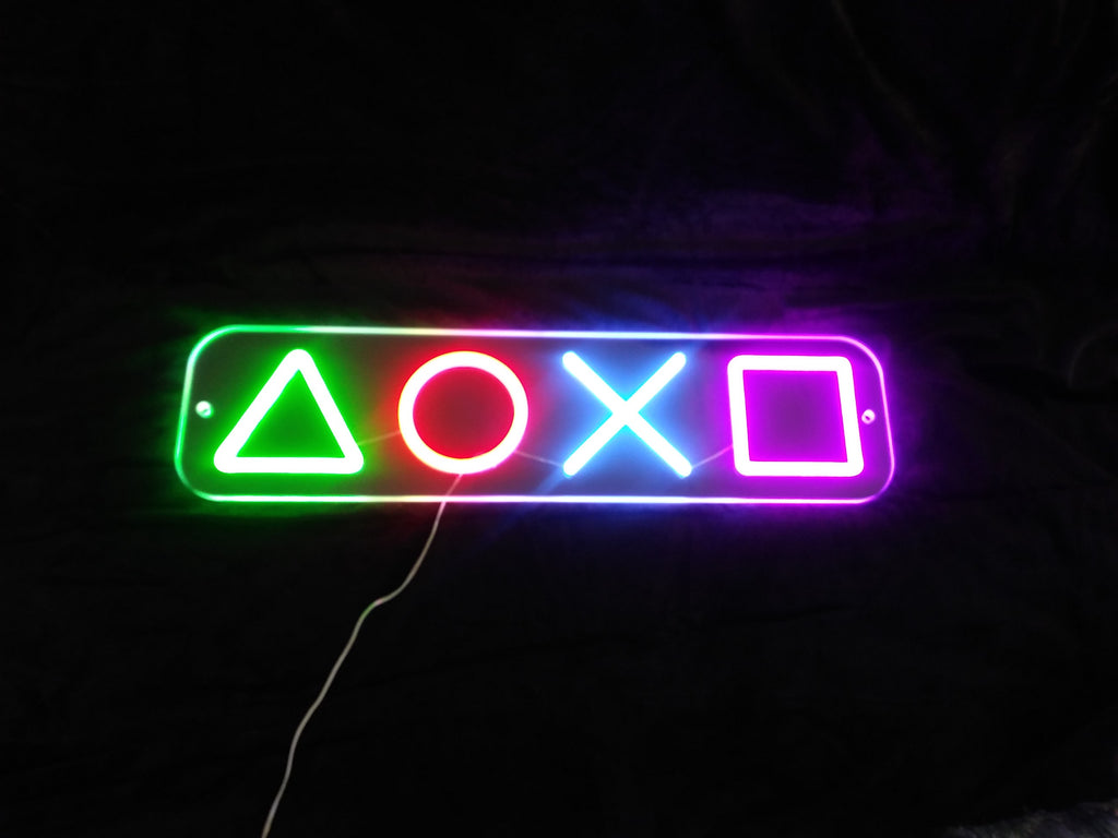 Playstation Symbols Neon Sign