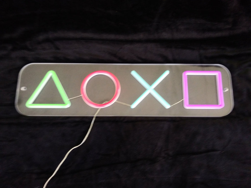 Playstation Symbols Neon Sign